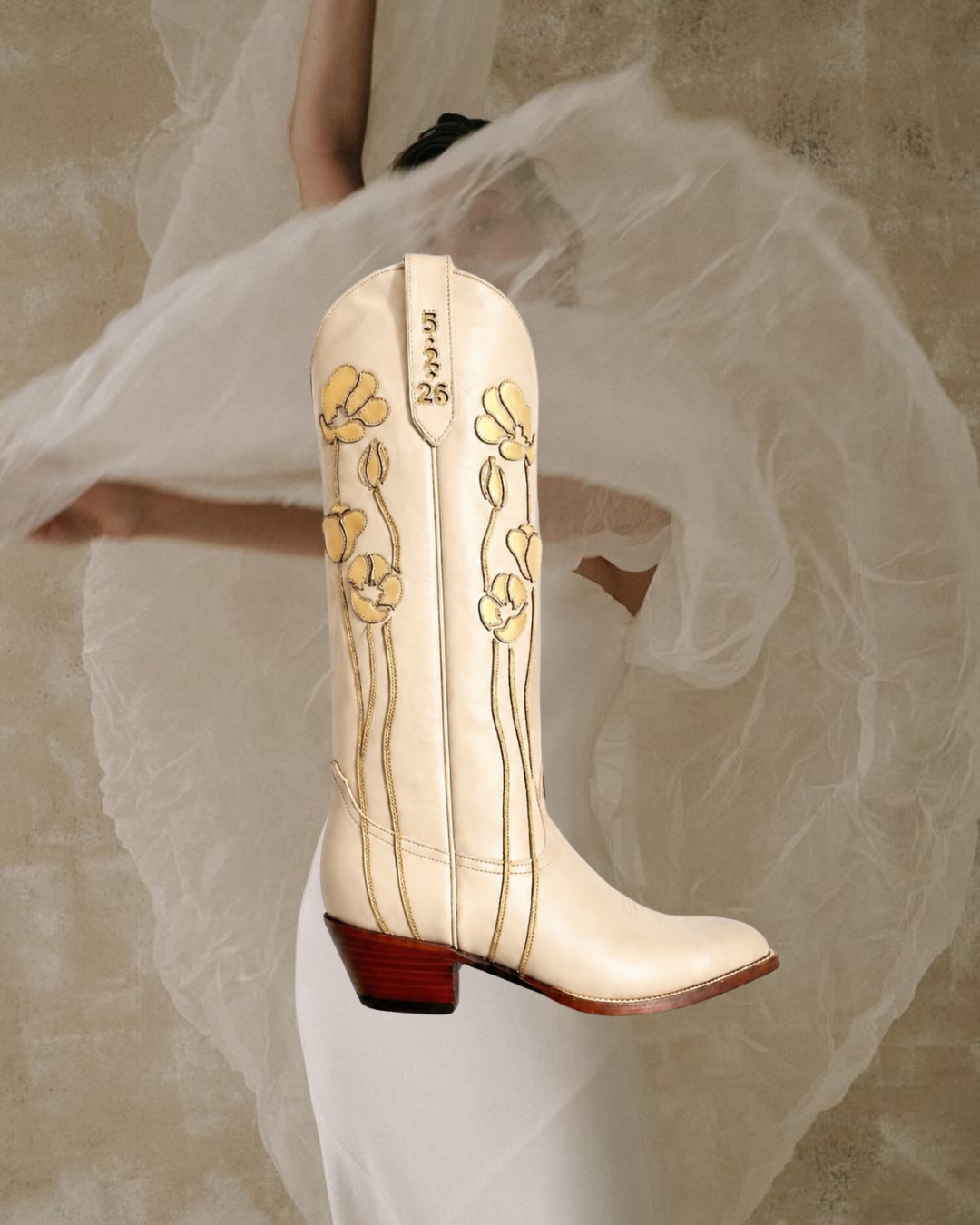 The Poppy Boot - Bone/Champagne